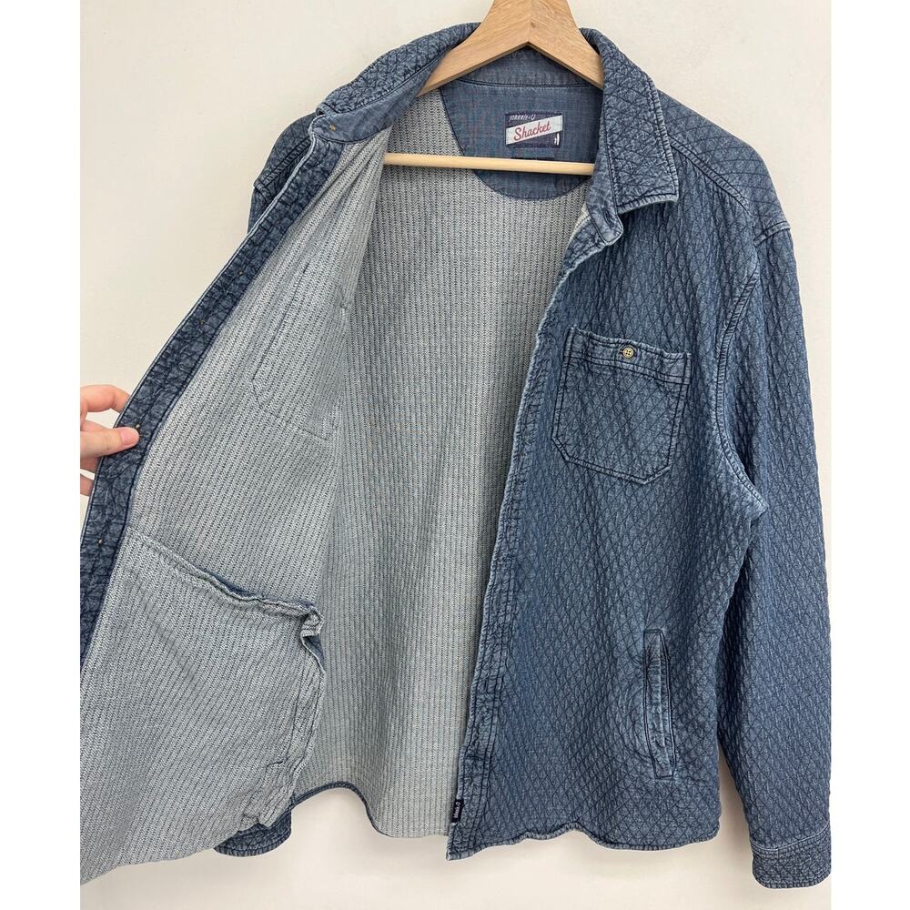 Johnnie-O Men's Haskell Indigo Dyed Quilted Shirt Jacket Shacket Casual - Large - Picture 11 of 16